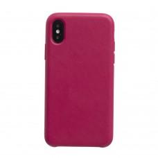 Чехол для iPhone X Silicone case Leather бордовый