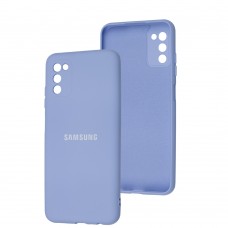 Чехол для Samsung Galaxy A03s (A037) Full camera голубой / lilac blue