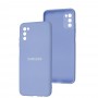 Чехол для Samsung Galaxy A03s (A037) Full camera голубой / lilac blue