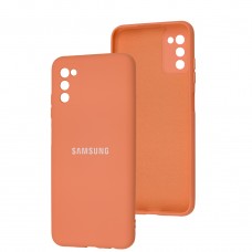Чехол для Samsung Galaxy A03s (A037) Full camera розовый/персиковый