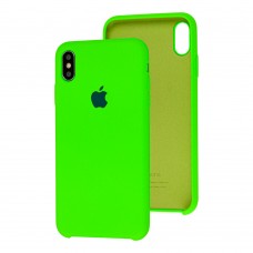 Чехол silicone case для iPhone Xs Max shine green