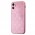 Чохол для iPhone 12 mini glass LV рожевий