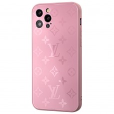 Чехол для iPhone 12 Pro glass LV розовый