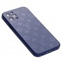 Чехол для iPhone 12 Pro glass LV синий