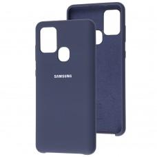 Чехол для Samsung Galaxy A21s (A217) Silky Soft Touch темно-синий