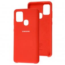 Чохол Samsung Galaxy A21s (A217) Silky Soft Touch червоний