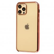 Чехол для iPhone 12 / 12 Pro Glossy edging розово-золотистый