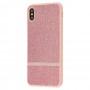 Чохол для iPhone Xs Max Swarovski (смуга) рожевий