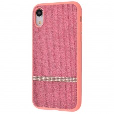 Чехол для iPhone Xr Swarovski (полоса) розовый