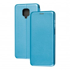 Чехол книжка Premium для Xiaomi Redmi Note 9s / 9 Pro голубой