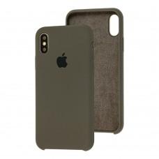 Чохол Silicone для iPhone X / Xs case сірий / light olive