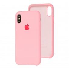 Чохол Silicone для iPhone X / Xs case рожевий / light pink