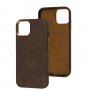 Чехол для iPhone 14 Leather croco full brown