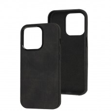 Чохол для iPhone 14 Pro Leather croco full black