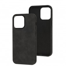 Чехол для iPhone 14 Pro Max Leather croco full black