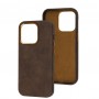 Чохол для iPhone 14 Pro Max Leather croco full brown