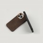 Чохол для iPhone 14 Pro Max Leather croco full brown