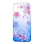 Чохол для Xiaomi Redmi Note 6 Pro Glamour ambre синій "квіти"