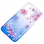 Чехол для Xiaomi Redmi Note 6 Pro Glamour ambre синий "цветы"