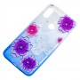 Чехол для Xiaomi Redmi Note 6 Pro Glamour ambre фиолетовые "цветы"