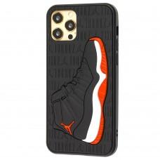 Чохол для iPhone 12 / 12 Pro Sneakers Brand jordan чорний / червоний