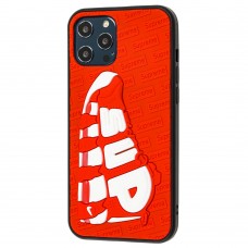 Чехол для iPhone 12 Pro Max Sneakers Brand sup красный / белый  
