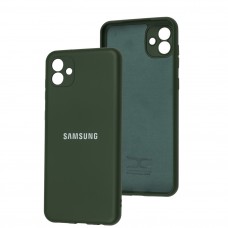 Чехол для Samsung Galaxy A04 (A045) Full camera зеленый / dark green
