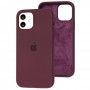 Чохол для iPhone 12/12 Pro Square Full silicone бордовий / plum