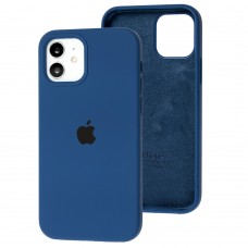 Чохол для iPhone 12/12 Pro Square Full silicone синій / navy blue