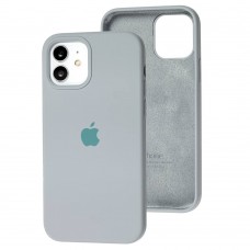 Чохол для iPhone 12/12 Pro Square Full silicone сірий / mist blue