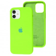 Чехол для iPhone 12 / 12 Pro Silicone Full салатовый / neon green
