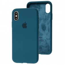 Чехол для iPhone X / Xs Silicone Full синий / cosmos blue 