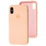Чохол для iPhone X / Xs Silicone Full помаранчевий / grapefruit