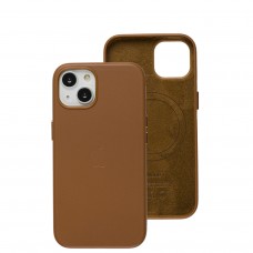 Чехол для iPhone 13 Leather classic Full MagSafe brown