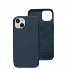 Чехол для iPhone 13 Leather classic Full MagSafe indigo blue