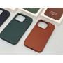 Чохол для iPhone 13 Leather classic Full MagSafe military green