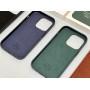 Чохол для iPhone 13 Leather classic Full MagSafe military green