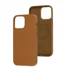 Чехол для iPhone 13 Pro Max Leather classic Full MagSafe brown