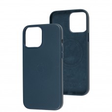 Чехол для iPhone 13 Pro Max Leather classic Full MagSafe indigo blue