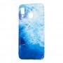 Чехол для Samsung Galaxy A20 / A30 "силикон Mix" мрамор синий