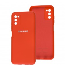 Чехол для Samsung Galaxy A03s (A037) Full camera красный