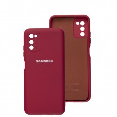 Чехол для Samsung Galaxy A03s (A037) Full camera вишневый / rose red