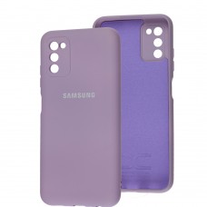 Чехол для Samsung Galaxy A03s (A037) Full camera лиловый