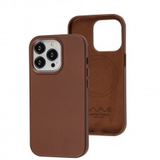 Чехол для iPhone 14 Pro WAVE Premium leather MagSafe umber