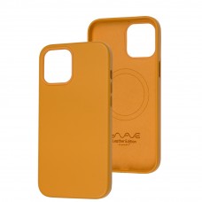 Чехол для iPhone 12 Pro Max WAVE Premium leather MagSafe orange