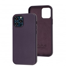 Чехол для iPhone 12 / 12 Pro WAVE Premium leather MagSafe deep violet