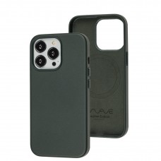 Чехол для iPhone 13 Pro WAVE Premium leather MagSafe sequoia green 