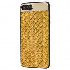 Чехол Leather Design для iPhone 7 Plus / 8 Plus эко-кожа коричневый