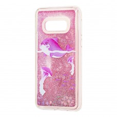 Чохол для Samsung Galaxy S10e (G970) Блиск вода "дельфін рожевий"