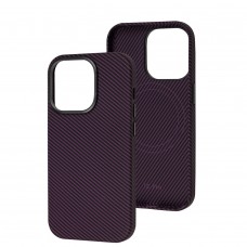 Чохол для iPhone 14 Pro Joyporodo Carbon MagSafe dark purple